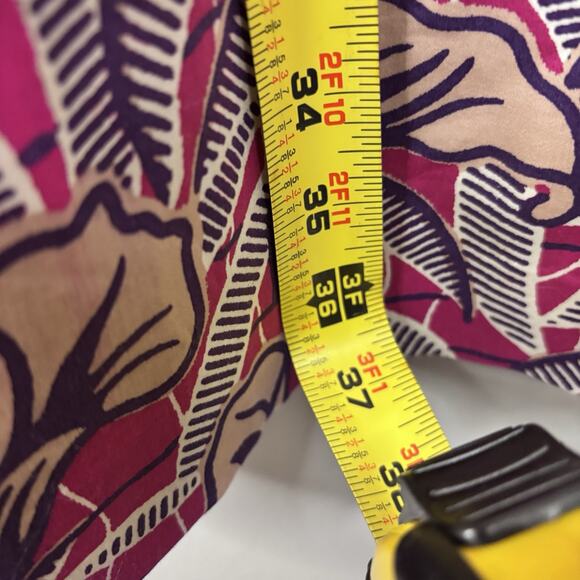 Club Monaco Shift Dress Sz 10 Purple Floral Sleeveless Pockets Crochet Collar - Picture 10 of 10